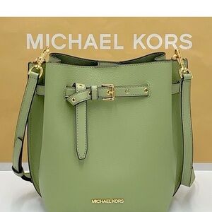 Michael Kors  Green Emilia Small Bucket Bag